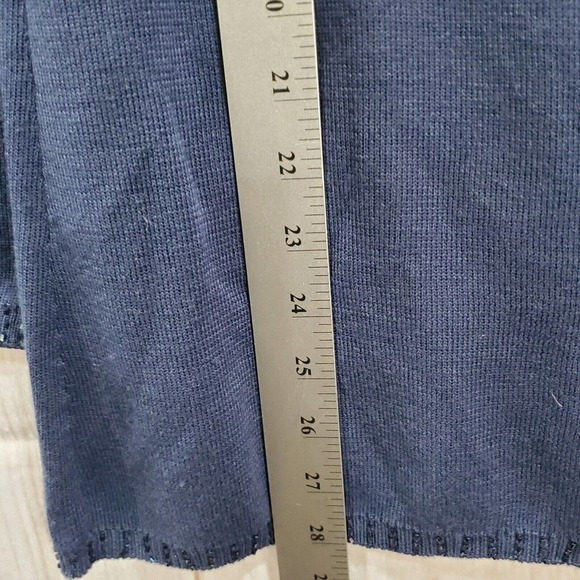 Adrianna Papell Blue Embellished Mock Neck Wool Pullover Sweater Size Medium - Picture 5 of 7